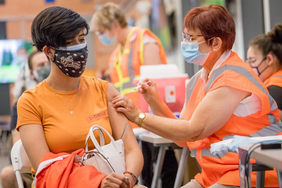 Picture at Arizona State Point of Distribution for Vaccinations